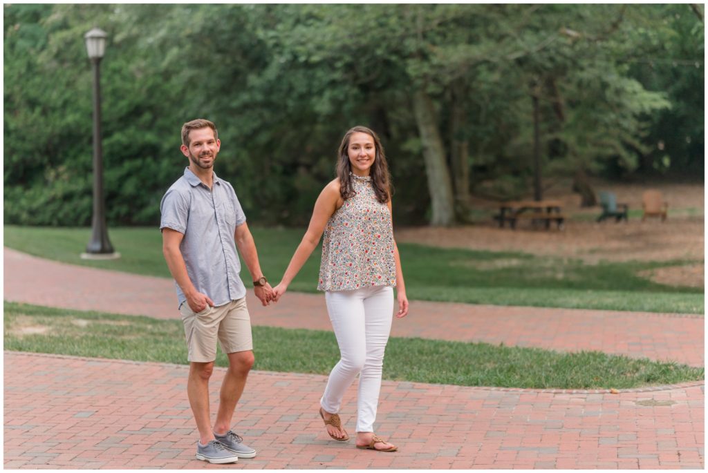 Chris and Stephanie Summer engagement session in Colonial Williamsburg wedding photographer jessica barrett photography
